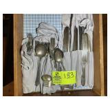 DRAWER WITH MISC SILVER PLATE FLATWARE