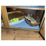 GROUP OF LARGE SERVING TRAYS/PLATTERS, WOOD AND WI