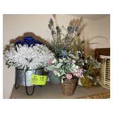 CONTENTS ON TOP OF CABINET, ARTIFICIAL FLORAL ARRA