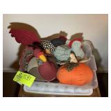 GROUP OF DECORATIVE ANIMAL PILLOWS, CHICKEN, ETC