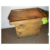 WOODEN SIDE TABLE, 19.5 IN X 14 IN X 18 IN