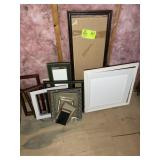 GROUP OF MISC PICTURE FRAMES, NO GLASS IN MOST JUS