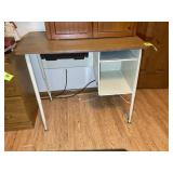 METAL FRAME DESK WITH LAMINATE TOP, 34 IN X 18 IN
