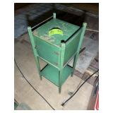 VINTAGE SMOKING TABLE, 11 IN SQ X 28 IN TALL