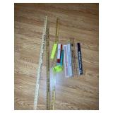 GROUP OF YARDSTICKS AND RULERS