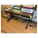 ROLLING OFFICE DESK WITH PULL OUT KEYBOARD TRAY, 4