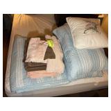 GROUP OF TOWELS AND COMFORTER