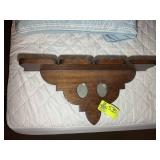VINTAGE WOODEN WALL SHELF, 26 IN