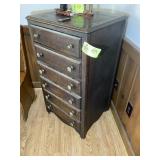 6 DRAWER WOOD CABINET, 22 IN X 19 IN X 39 IN, NO C