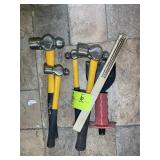 GROUP INCLUDING BALL PEEN HAMMERS WIRE BRUSH CHISE