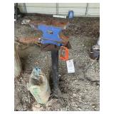 METAL BENCH GRINDER STAND WITH CENTRAL FORGE ANVIL