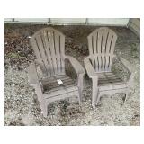 PAIR OF PLASTIC ADIRONDACK CHAIRS