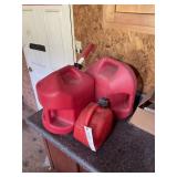 GROUP OF GAS CANS