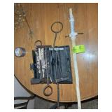 GROUP OF HOMEMADE METAL TOOLS HAMMERS, HATCHET, ET