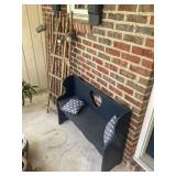 Wooden bench 36' x 11' x 28' and wooden decorative