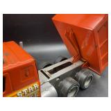 ERTL IH TRANSTAR 10 WHEEL DUMP, ORANGE, SOME RUST,