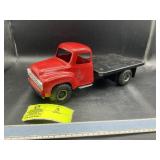 BUDDY L FLAT RACK TRUCK, RED/BLACK REPAINT