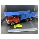BUDDY L 10 WHEEL CUSTOM WOODEN HAY RACK TRUCK, RED