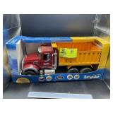 BRUDER MACK GRANITE 10 WHEEL DUMP, RED AND YELLOW