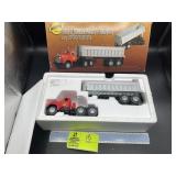 1960 MACK MODEL B TRUCK RED, DUMP TRAILER SILVER,