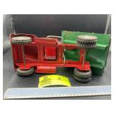TONKA 1953-1955 GRILL TYPE FORD DUMP, RED AND GREE