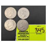 GROUP OF 4, 1972 EISENHOWER DOLLARS, MINT MARK D O