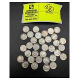 GROUP OF SILVER DIMES, 46-64 PERCENT SILVER