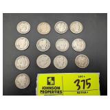 GROUP OF BARBER HEAD QUARTERS, 90 PERCENT SILVER,