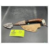 GROUP INCLUDING ARROWHEAD KNIFE WITH INDIAN HEAD N