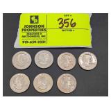 GROUP OF 7, 1979 SUSAN B. ANTHONY DOLLAR COINS, AL