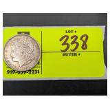 MORGAN SILVER DOLLAR, 1921, NO MINT MARK