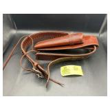 LEATHER HOLSTER AND AMMO BELT, HOLSTER MARKED PS93