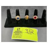 GROUP OF 3, 10K GOLD RINGS, GARNER HIGH SCHOOL 195