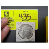 1889 MORGAN SILVER DOLLAR, NO MINT MARK, IN SLEEVE