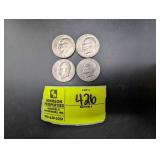 GROUP OF 4 EISENHOWER DOLLAR COINS, 1971 D, 1971 N