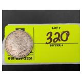 MORGAN SILVER DOLLAR, 1880, NO MINT MARK
