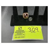 MASONS RING, SIZE 10 1/4, MARKED 10K, AND LAPEL PI