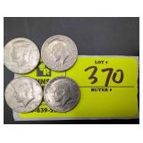 GROUP OF 4, KENNEDY HALF DOLLARS, 1971, 1972, 1974
