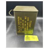 METAL AMMO CAN, MARKED; T2AAF 600 CARTRIDGES, CAL