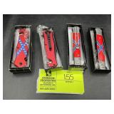 GROUP OF 4 TAC-FORCE POCKET KNIVES, NIB, TWO STYLE