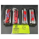 GROUP OF 4 TAC-FORCE POCKET KNIVES, NIB, TWO STYLE