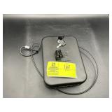 SMALL METAL LOCKING GUN CASE WITH CABLE, 8 IN X 6