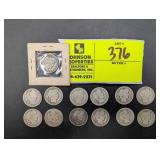 GROUP OF BARBER HEAD QUARTERS, 90 PERCENT SILVER,