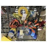 TOOL BAG WITH ASSORTED TAPES, CLAMPS, LIFTING STRA