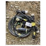 GROUP OF 50 AMP 250V PLUGS AND EXTENSIONS