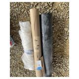 GROUP OF BLACK PLASTIC, BUILDERS PAPER, CLEAR PLAS