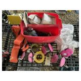 TOTE WITH, SHOE COVERS, LIFTING STRAPS, GLOVES, ET