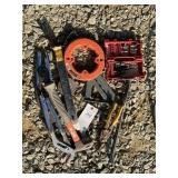 GROUP OF HAND TOOLS, SPEED SQUARE, PRY BAR, FISH T