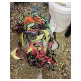 BUCKET WITH MISC STRAPS AND BUNGEE CORDS