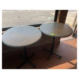 PAIR OF HIGH TOP ROUND TABLES, 36 IN DIAMETER X 42